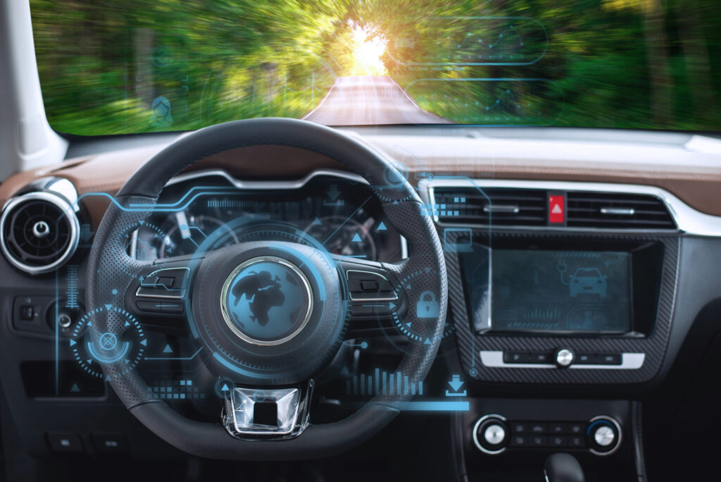 Futuristic,Car,Dashboard,Featuring,Augmented,Reality,Displays,,Showcasing,Advanced,Technology