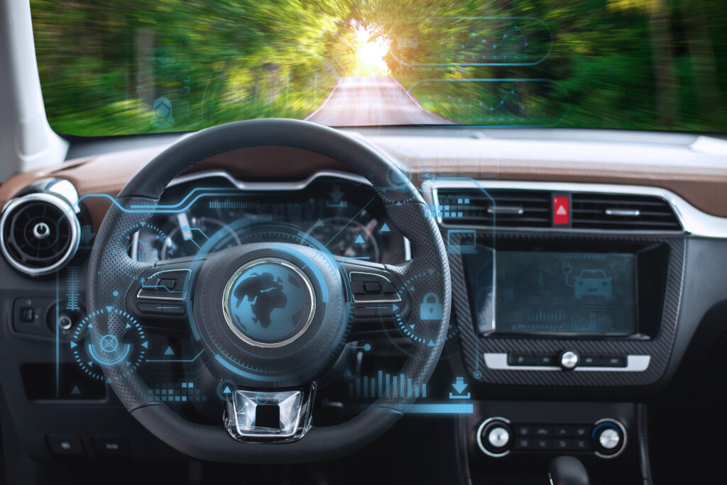 Futuristic,Car,Dashboard,Featuring,Augmented,Reality,Displays,,Showcasing,Advanced,Technology